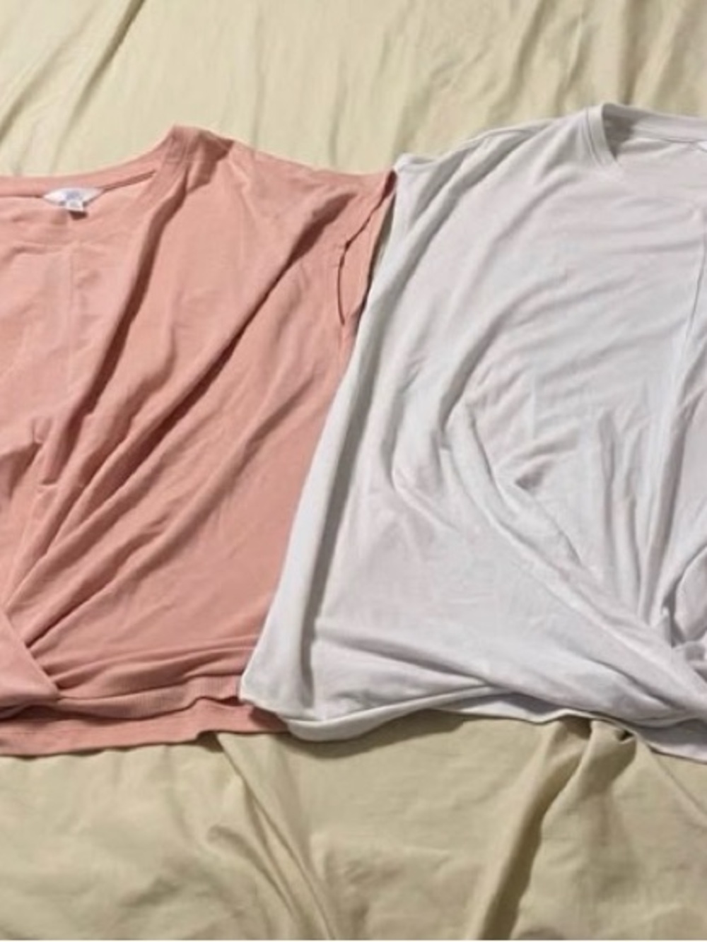 Time and Tru Pink and White Twist Front Blouse Set medium